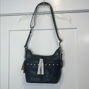 Born Elegant Black Leather Shoulder Bag NWT!